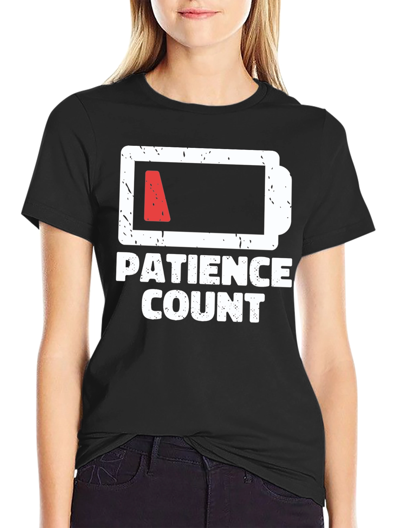 Patience Count Low Battery Graphic T-Shirt