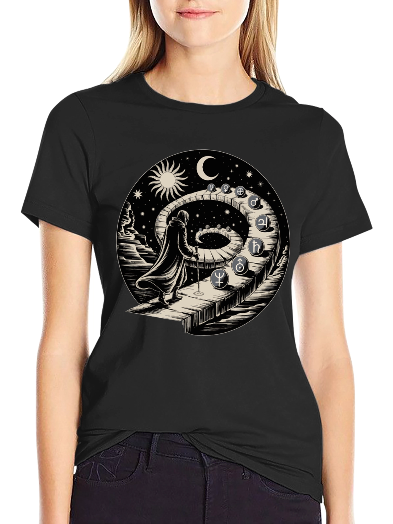 Astrological Path T-Shirt - Spiritual Journey Design