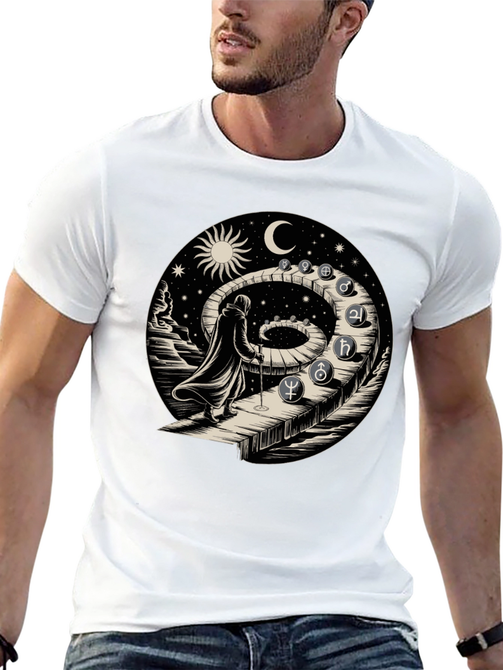 Astrological Path T-Shirt - Spiritual Journey Design
