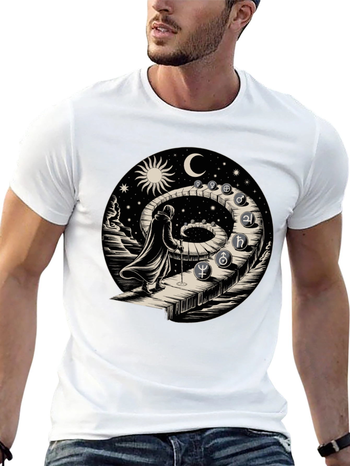 Astrological Path T-Shirt - Spiritual Journey Design