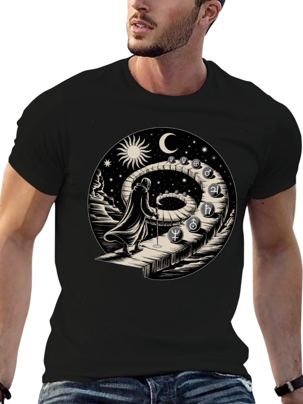 Astrological Path T-Shirt - Spiritual Journey Design