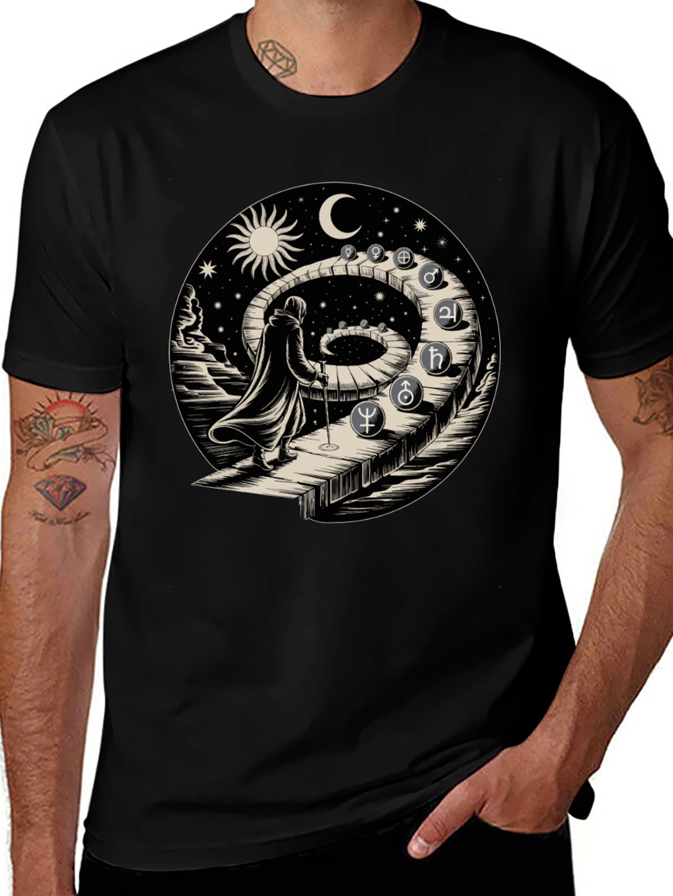 Astrological Path T-Shirt - Spiritual Journey Design