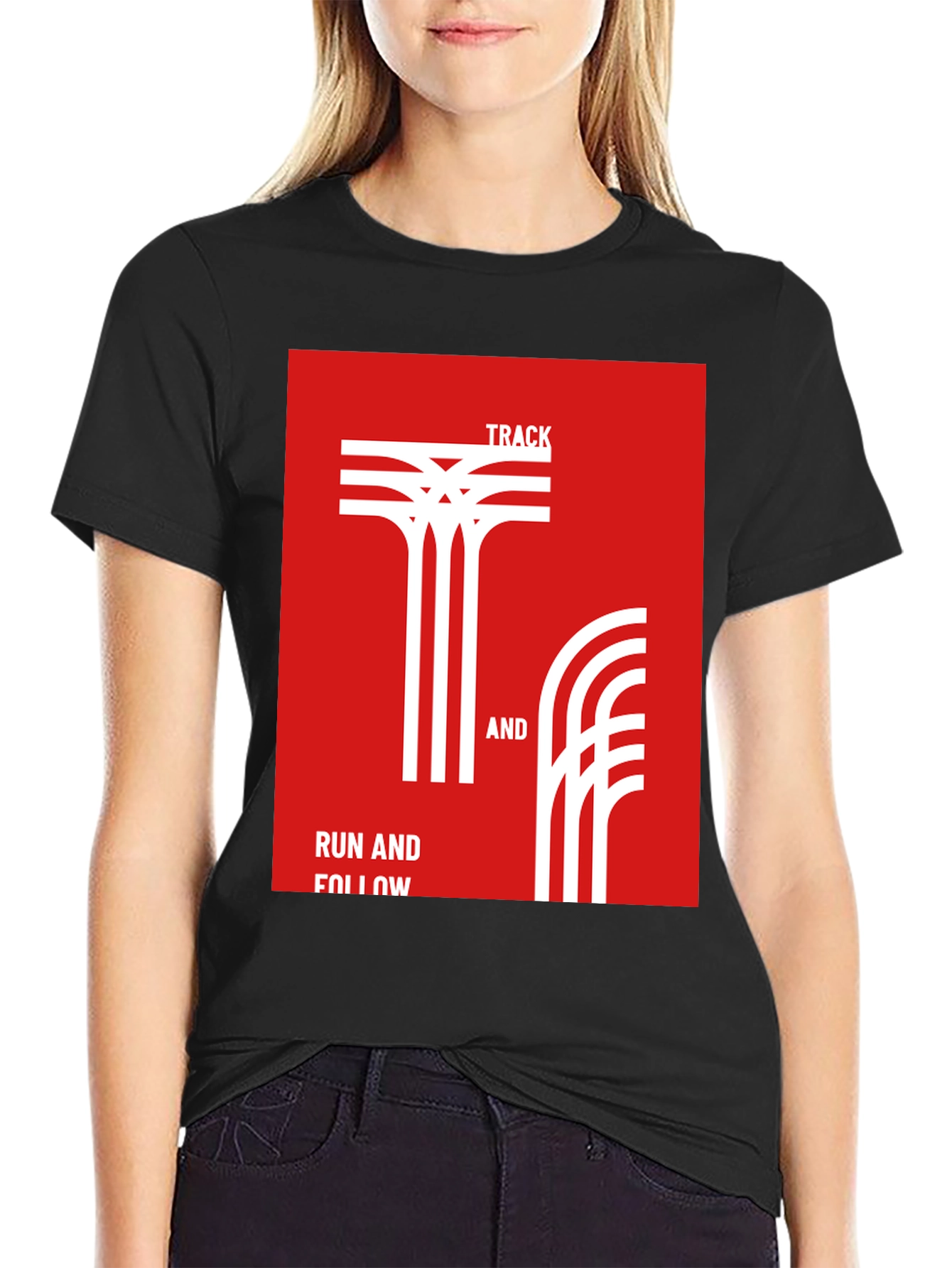 Track & Field Graphic T-Shirt - Run and Follow Tee