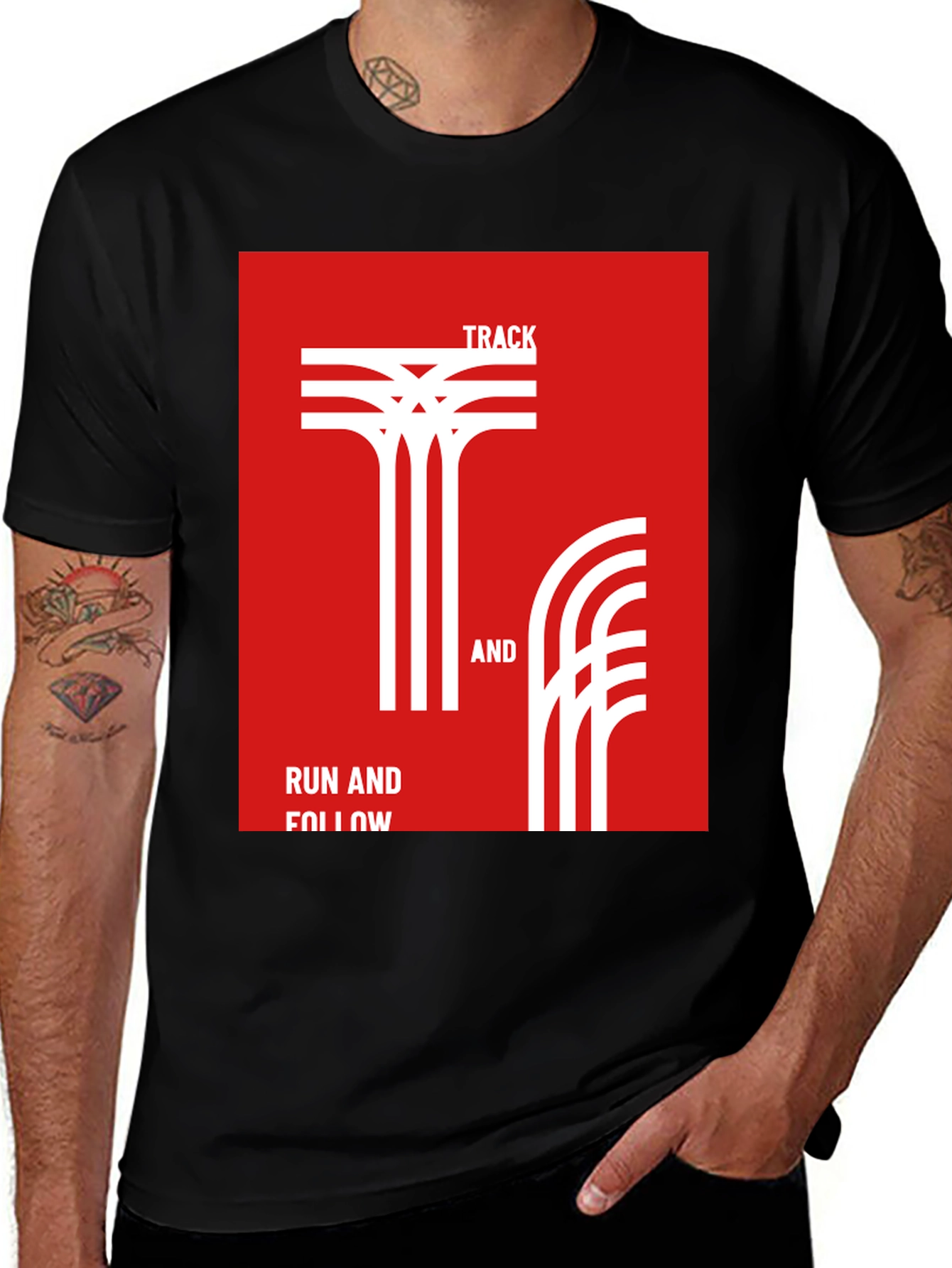 Track & Field Graphic T-Shirt - Run and Follow Tee