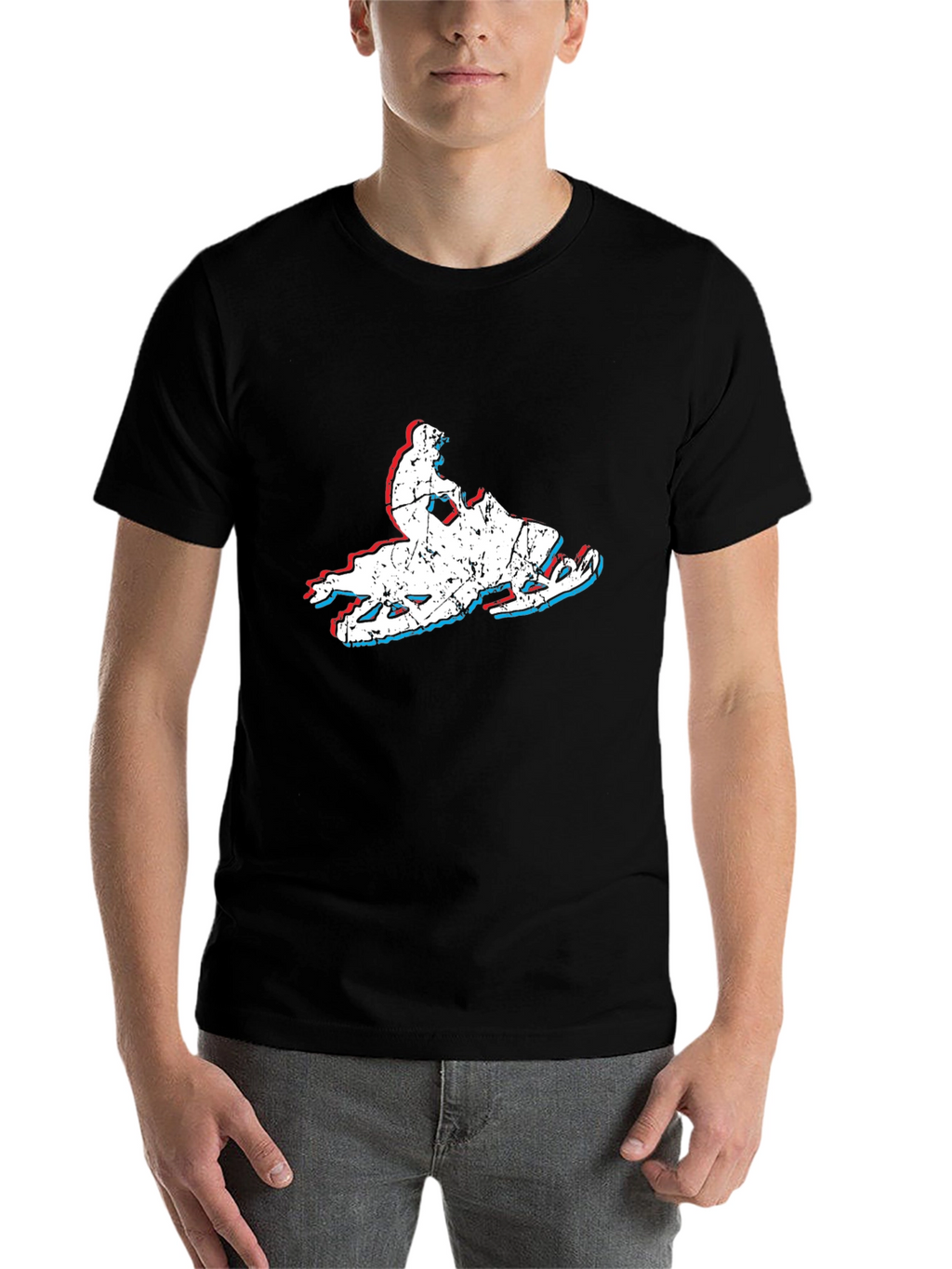 Retro Snowmobile T-Shirt - Distressed Graphic