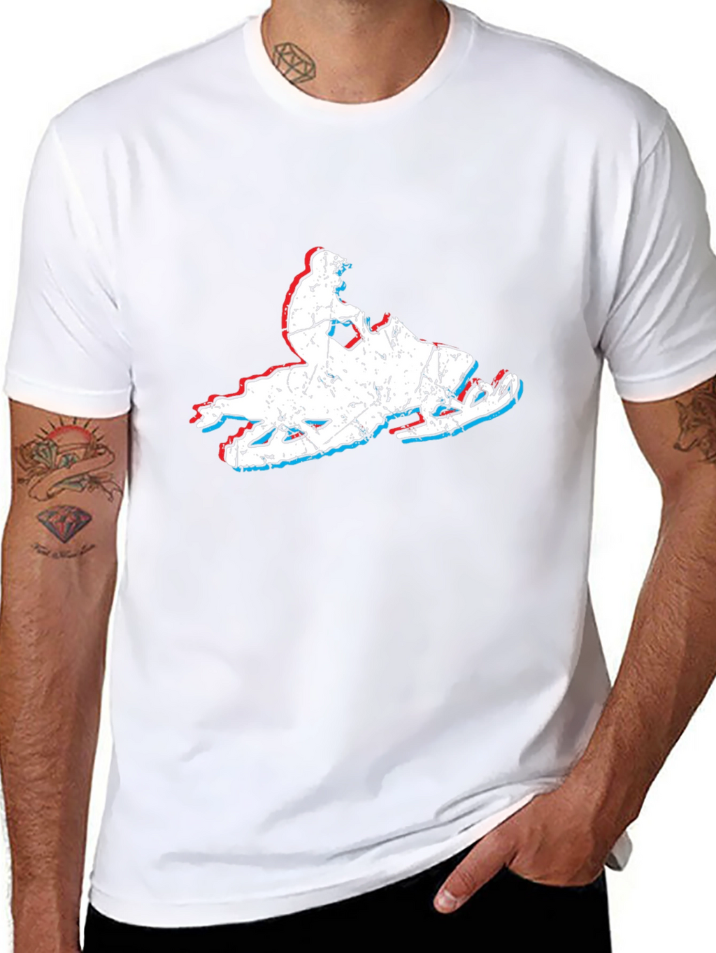 Retro Snowmobile T-Shirt - Distressed Graphic