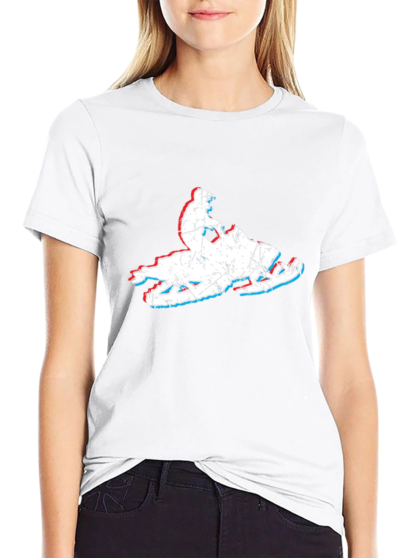 Retro Snowmobile T-Shirt - Distressed Graphic