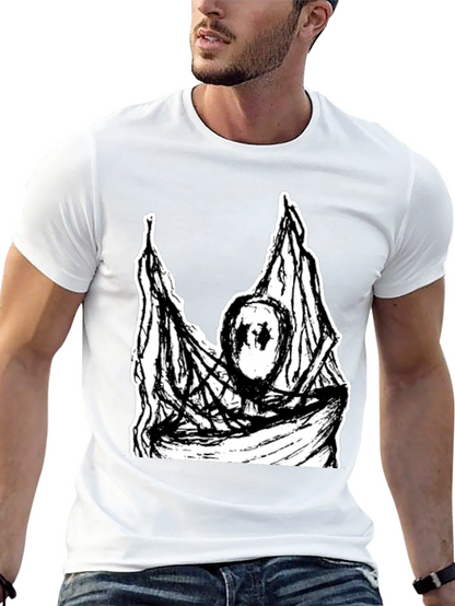 Black T-Shirt with Abstract Graphic Print
