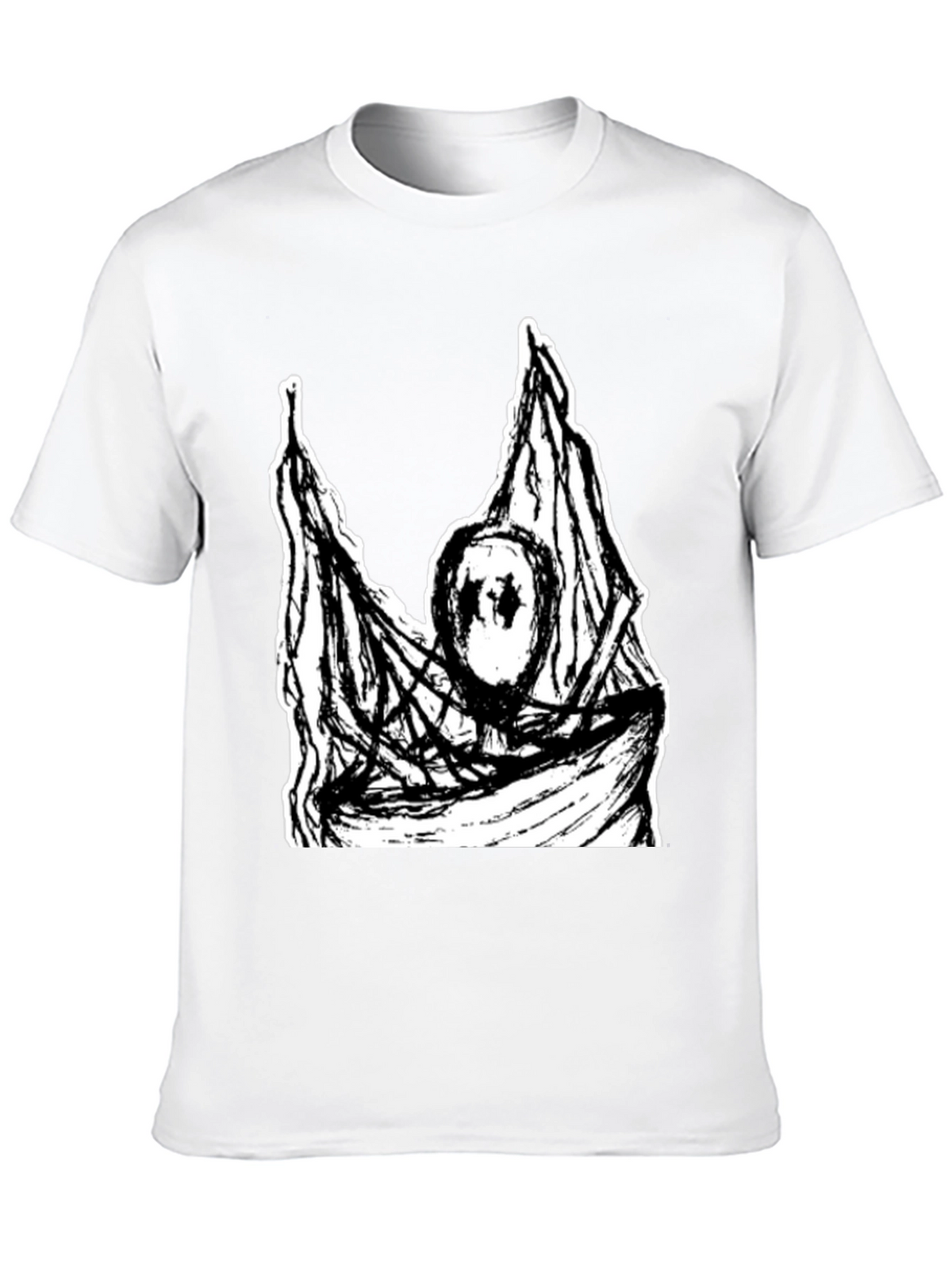 Black T-Shirt with Abstract Graphic Print