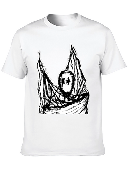 Black T-Shirt with Abstract Graphic Print