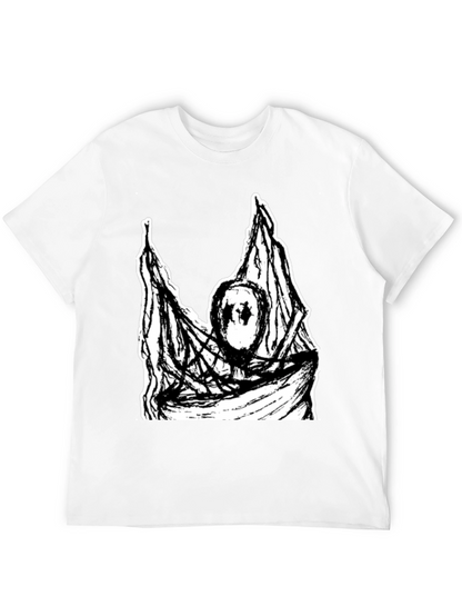 Black T-Shirt with Abstract Graphic Print