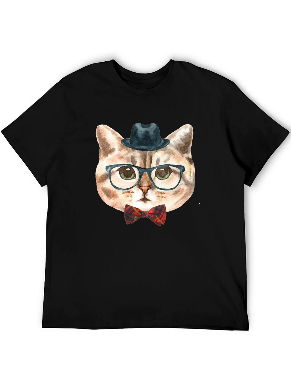Hipster Cat Graphic Tee - Funny Novelty T-Shirt