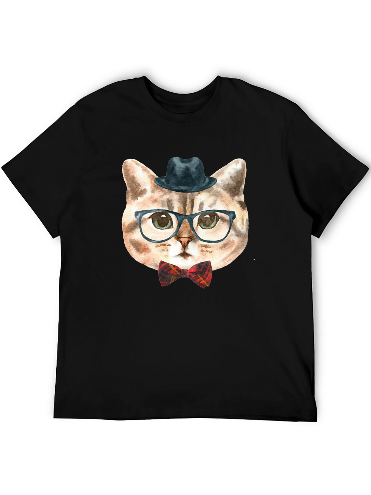 Hipster Cat Graphic Tee - Funny Novelty T-Shirt