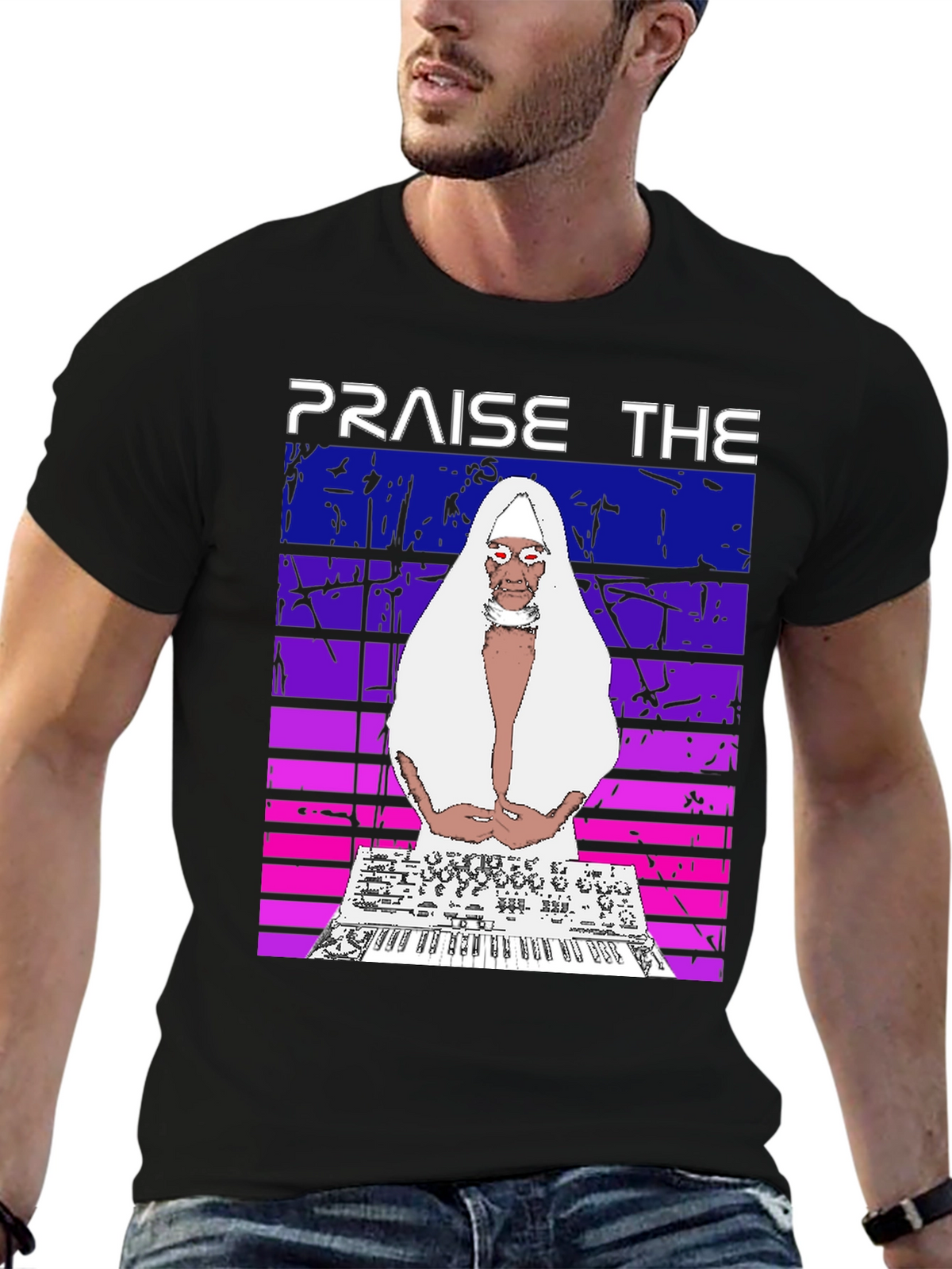 Praise The Synth Black T-Shirt