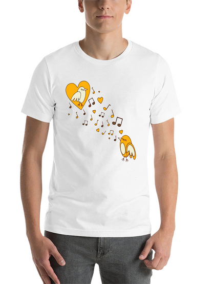 Musical Birds Graphic Tee - Black Unisex T-Shirt