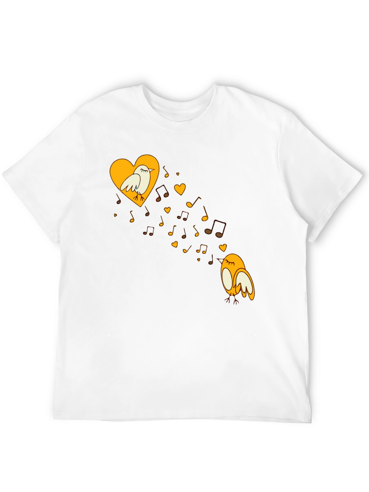 Musical Birds Graphic Tee - Black Unisex T-Shirt
