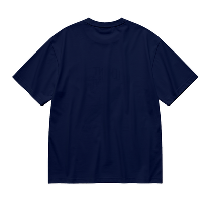 Plain Simple VERSACE White Text Navy Casual Tee