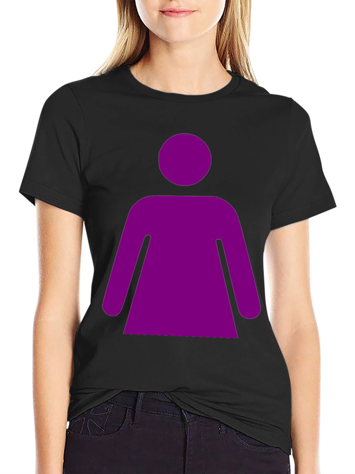 Purple Woman Graphic Tee - Black Unisex T-Shirt
