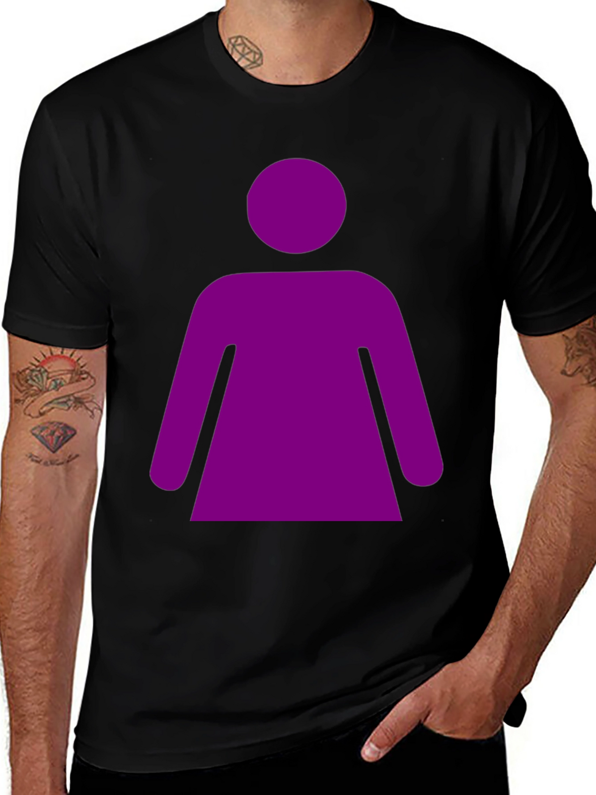 Purple Woman Graphic Tee - Black Unisex T-Shirt