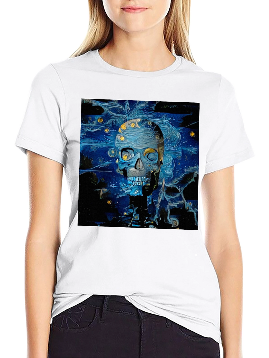 Starry Skull Tee: Van Gogh Inspired