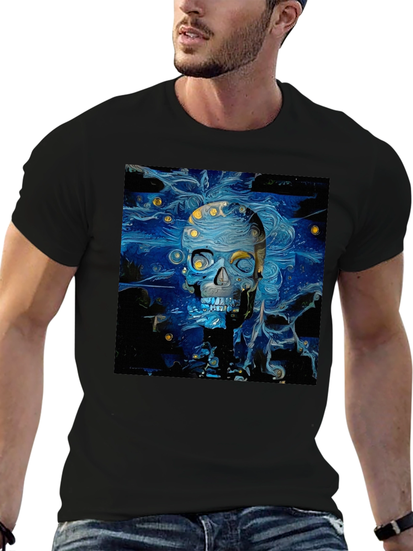 Starry Skull Tee: Van Gogh Inspired