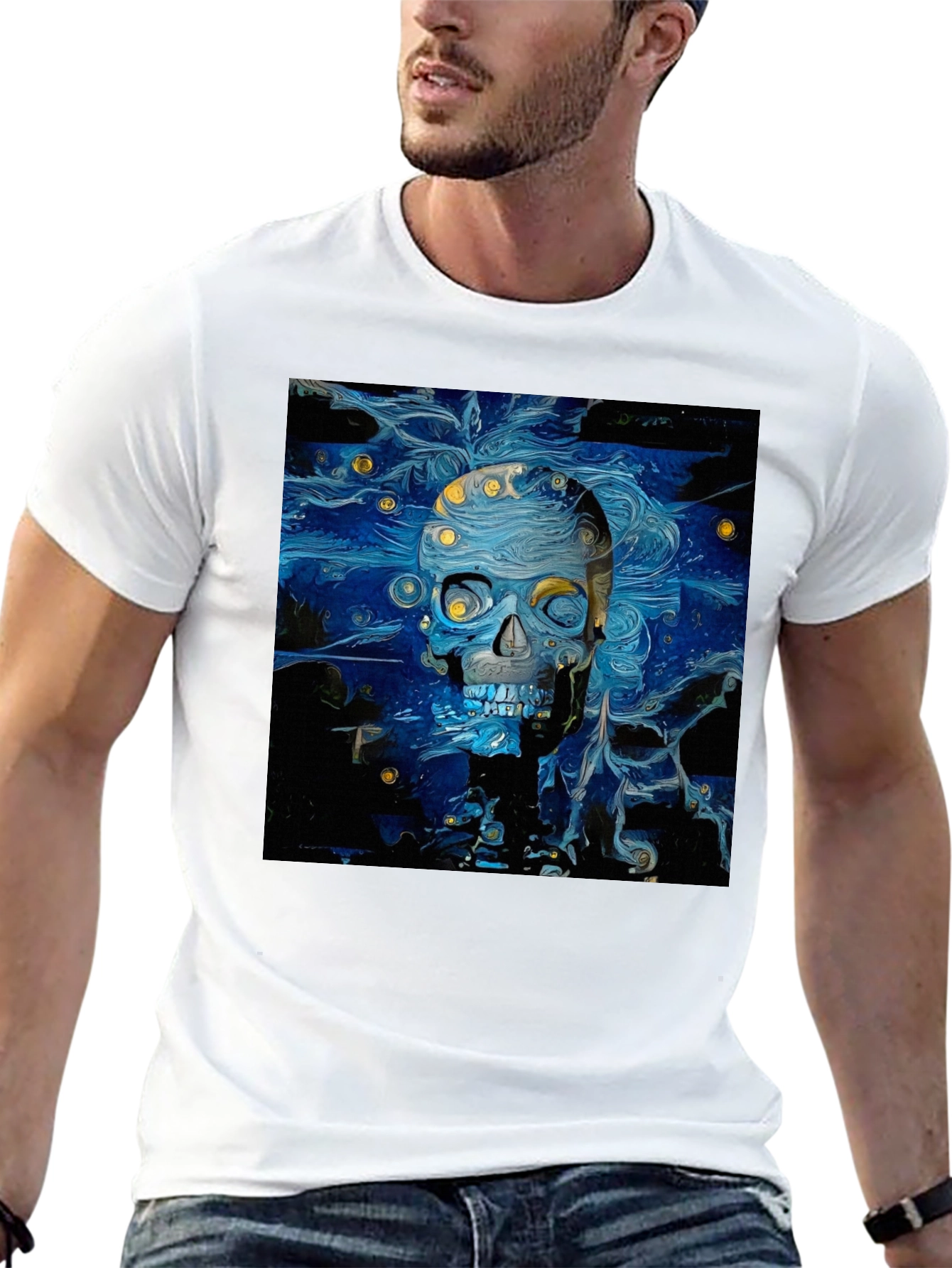 Starry Skull Tee: Van Gogh Inspired