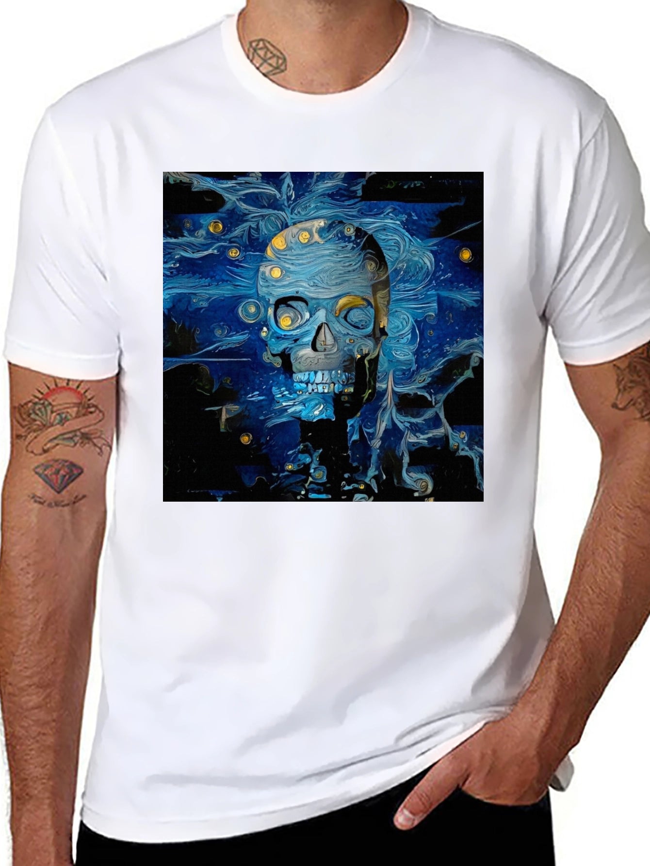 Starry Skull Tee: Van Gogh Inspired