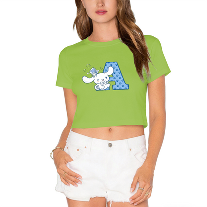 Magic Letter A Cinnamoroll White Cropped T?Shirt
