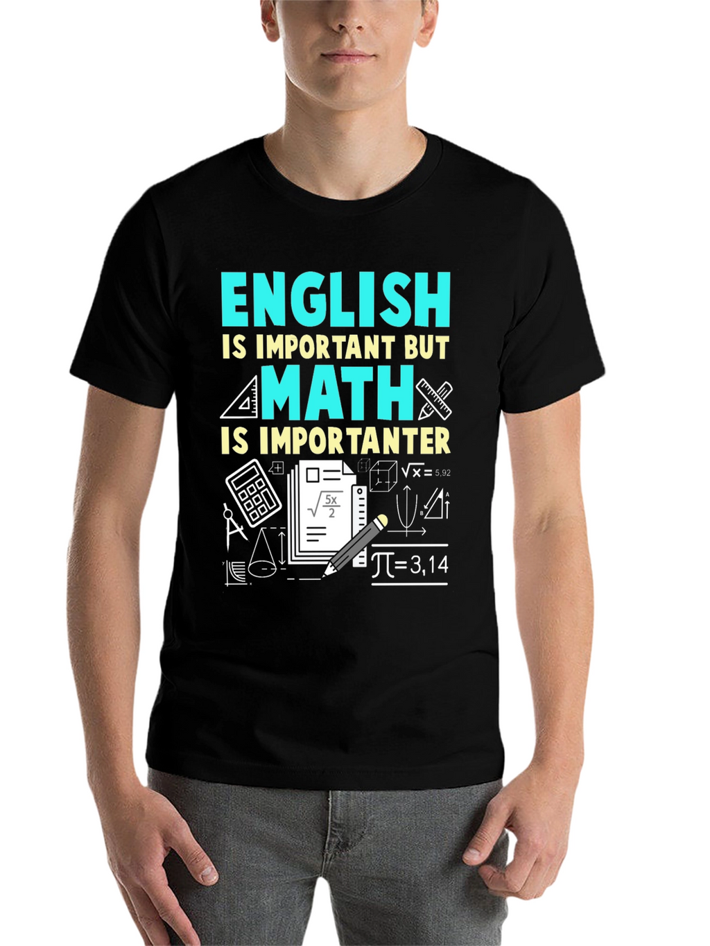Math Is Importanter T-Shirt - Black Cotton Blend