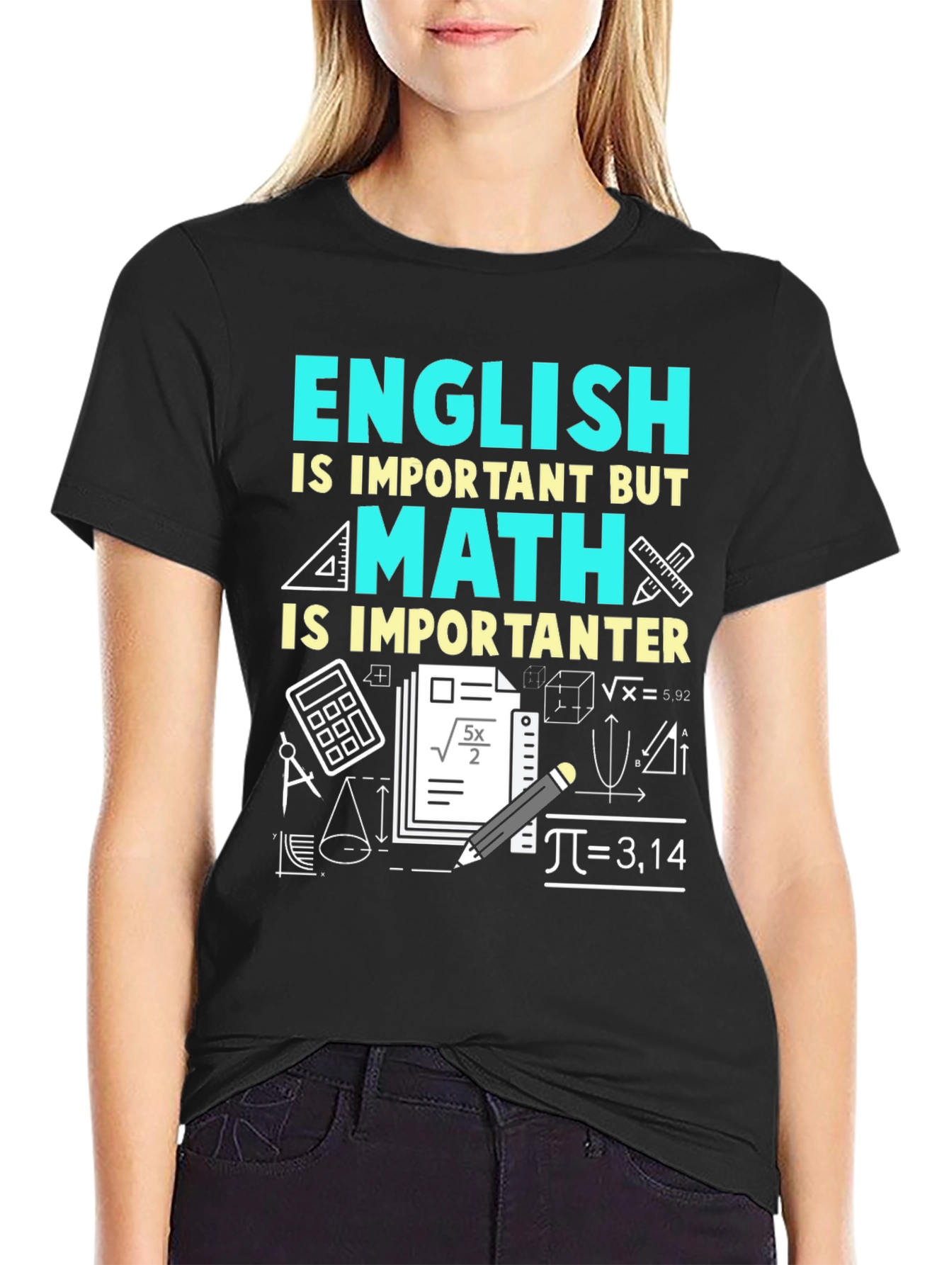 Math Is Importanter T-Shirt - Black Cotton Blend