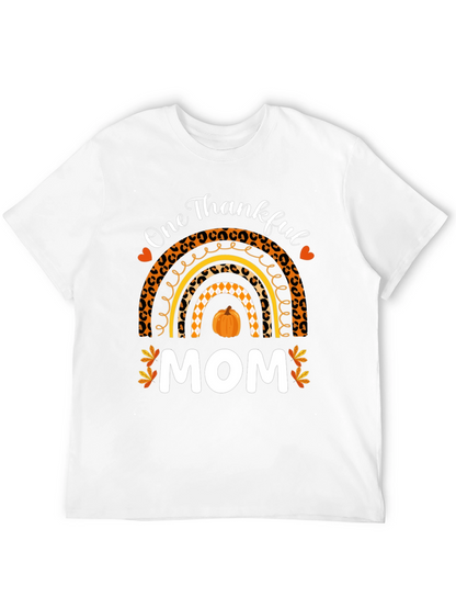 Thankful Mom T-Shirt - Fall Rainbow Thanksgiving Tee