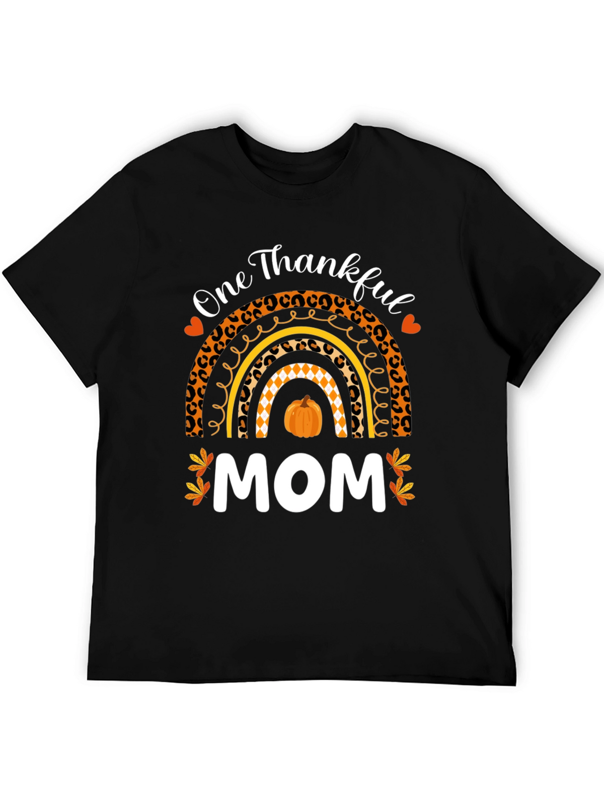 Thankful Mom T-Shirt - Fall Rainbow Thanksgiving Tee