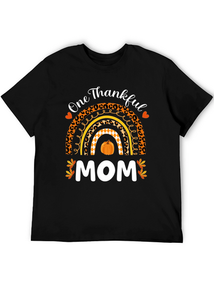 Thankful Mom T-Shirt - Fall Rainbow Thanksgiving Tee