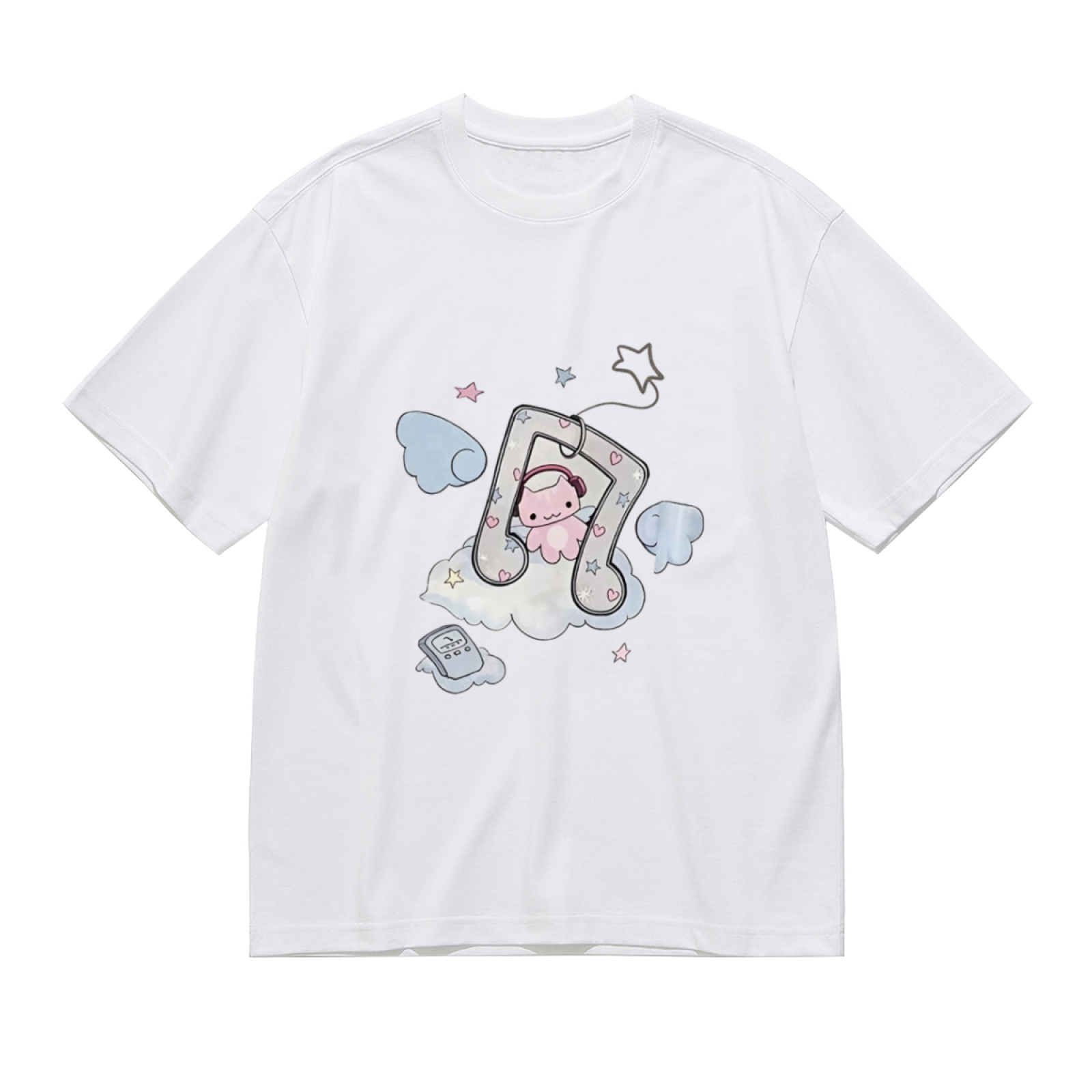 Kawaii Cloud Music Note Cute Cartoon Tee
