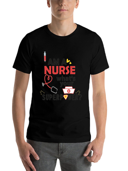 Nurse Superpower T-Shirt - Black Novelty Graphic Tee