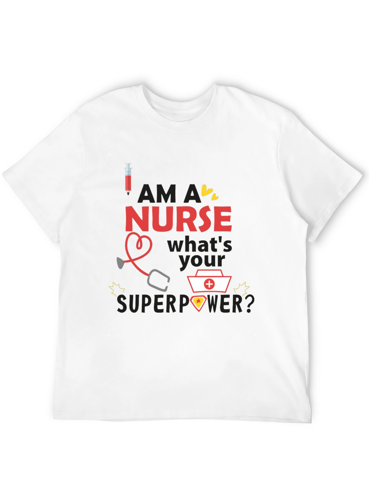 Nurse Superpower T-Shirt - Black Novelty Graphic Tee