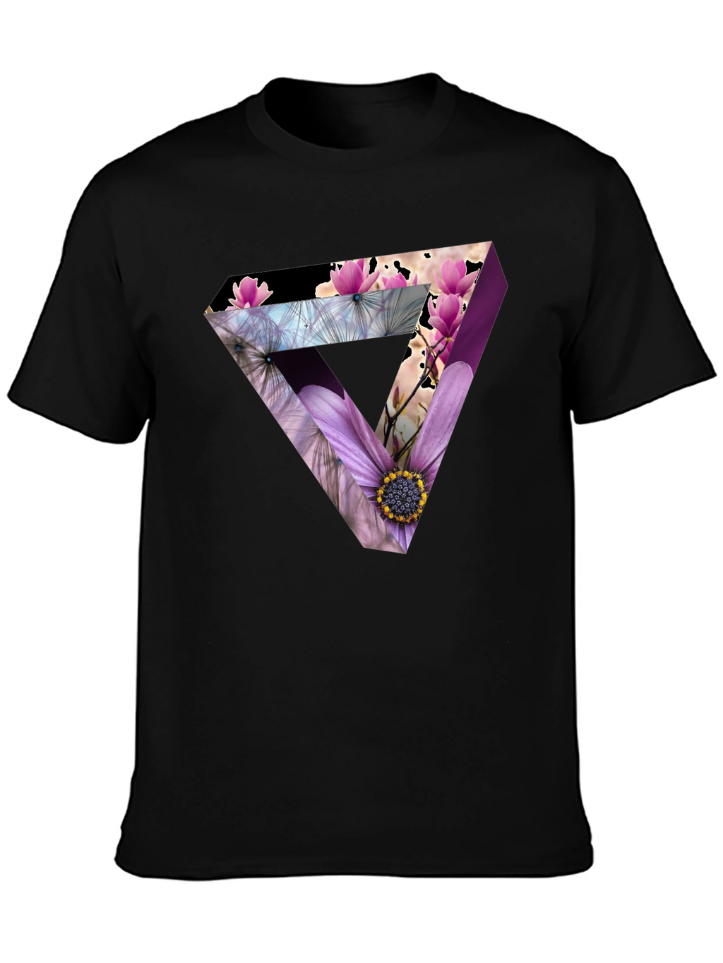 Floral Optical Illusion Mens T-Shirt