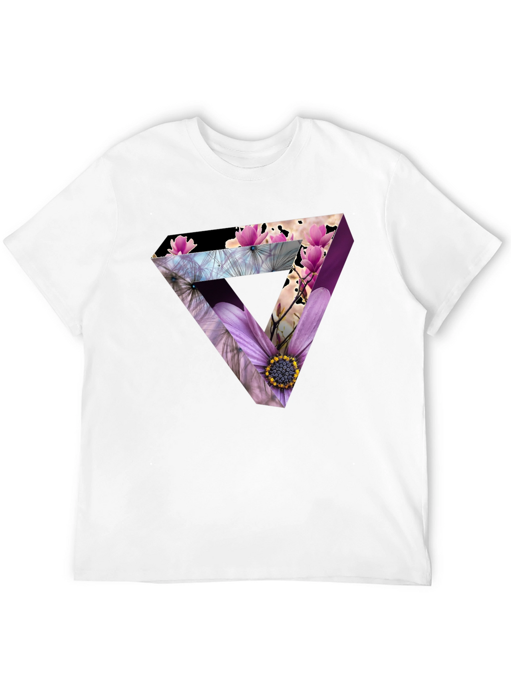 Floral Optical Illusion Mens T-Shirt