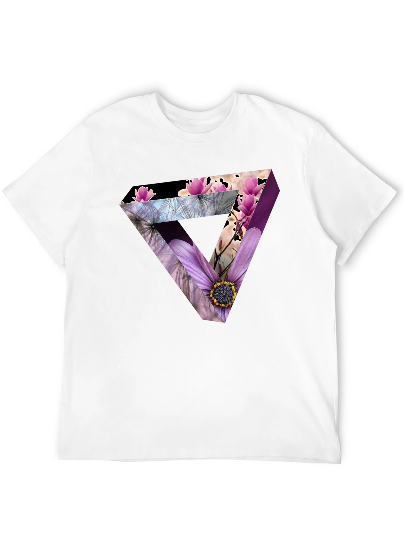Floral Optical Illusion Mens T-Shirt