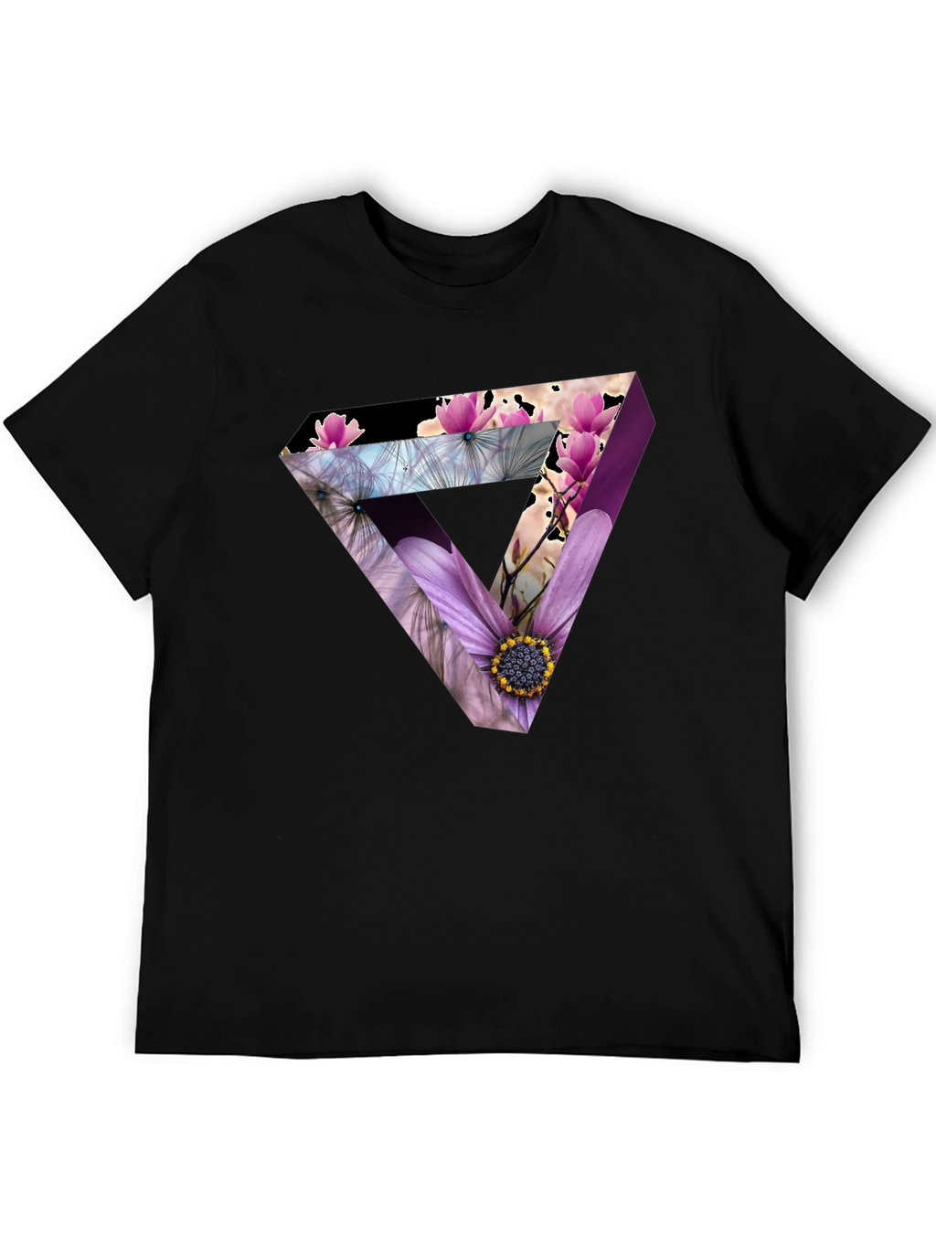 Floral Optical Illusion Mens T-Shirt