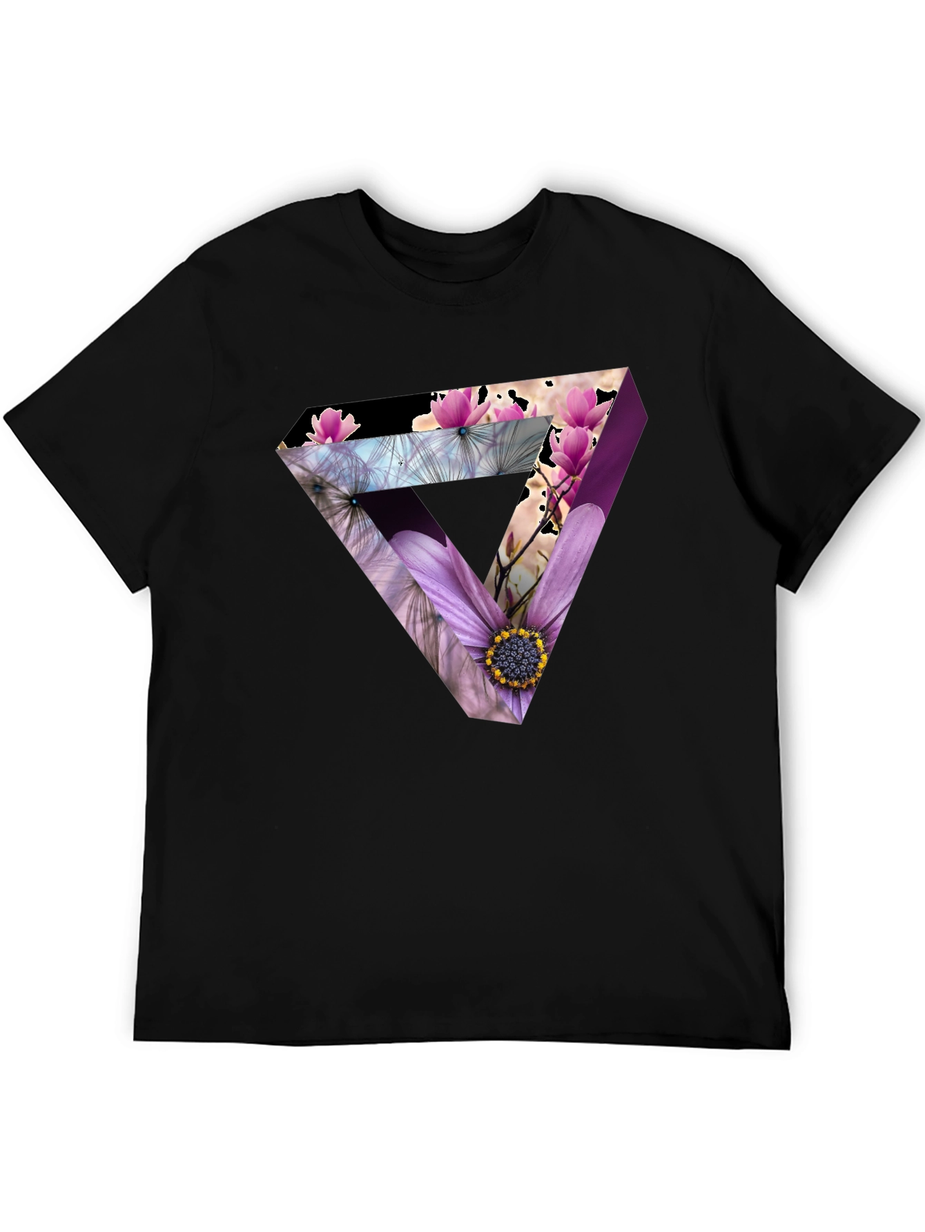 Floral Optical Illusion Mens T-Shirt