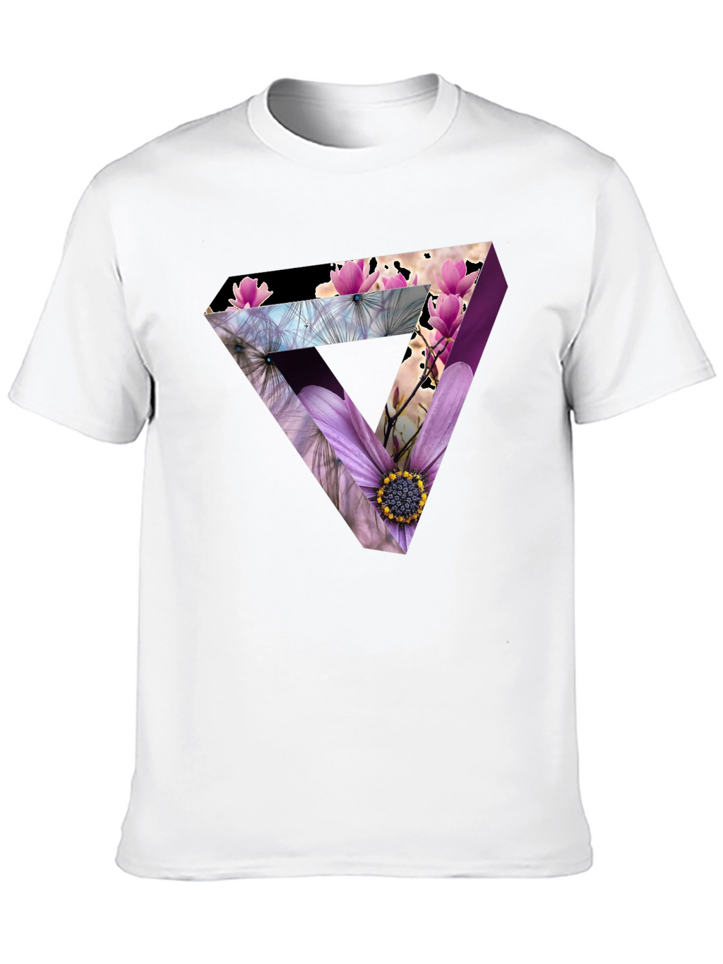 Floral Optical Illusion Mens T-Shirt