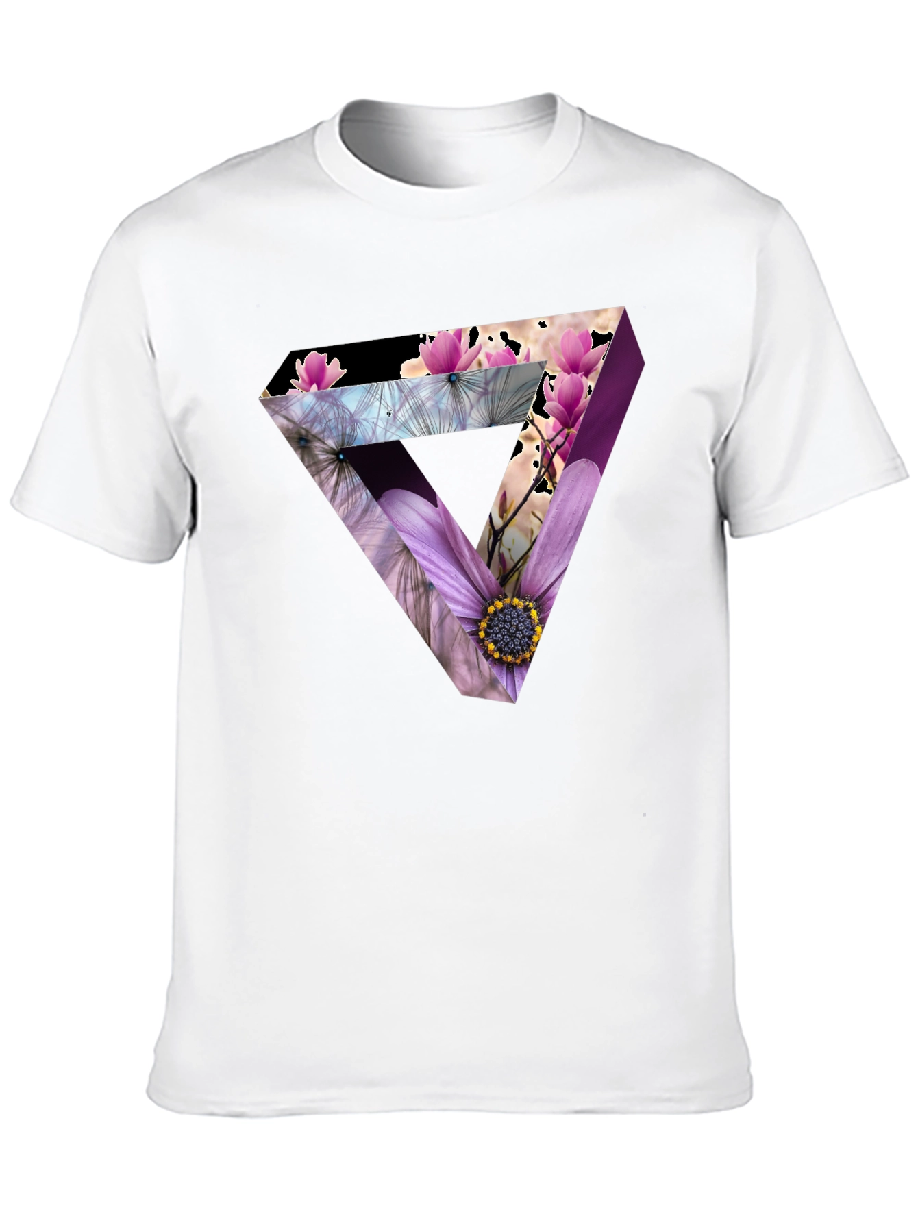 Floral Optical Illusion Mens T-Shirt