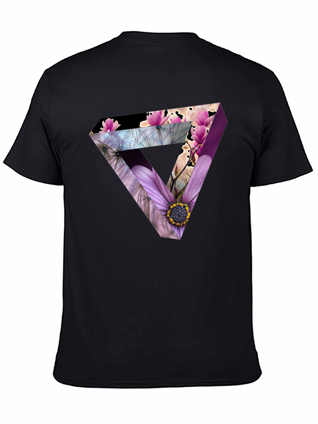 Floral Optical Illusion Mens T-Shirt
