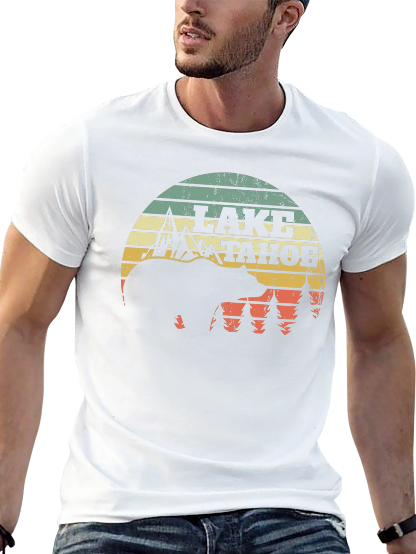 Lake Tahoe Bear Graphic Tee - Nature Inspired Design