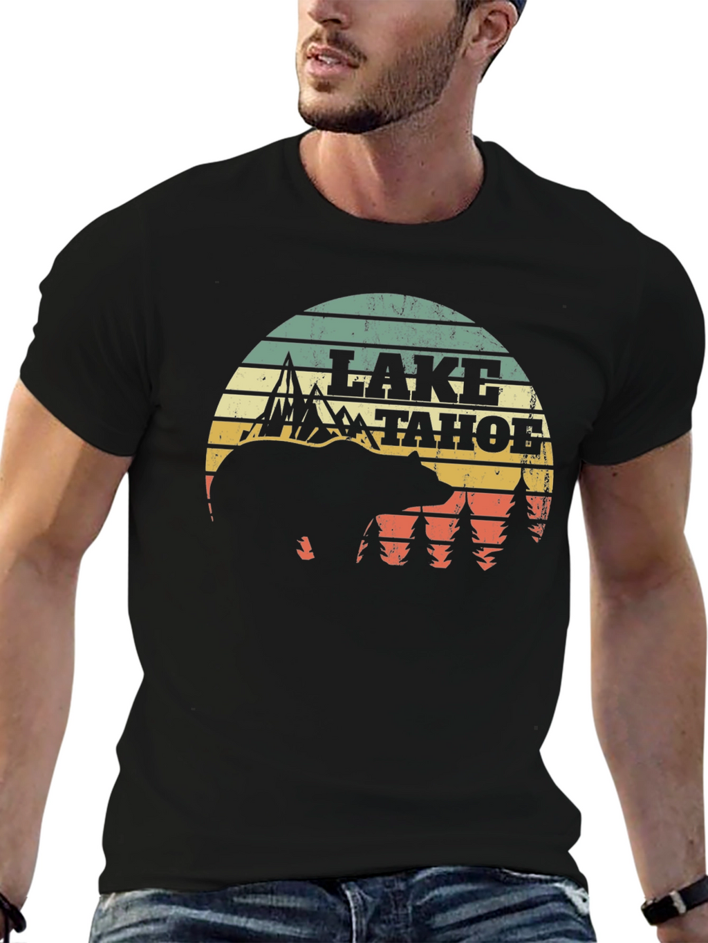 Lake Tahoe Bear Graphic Tee - Nature Inspired Design