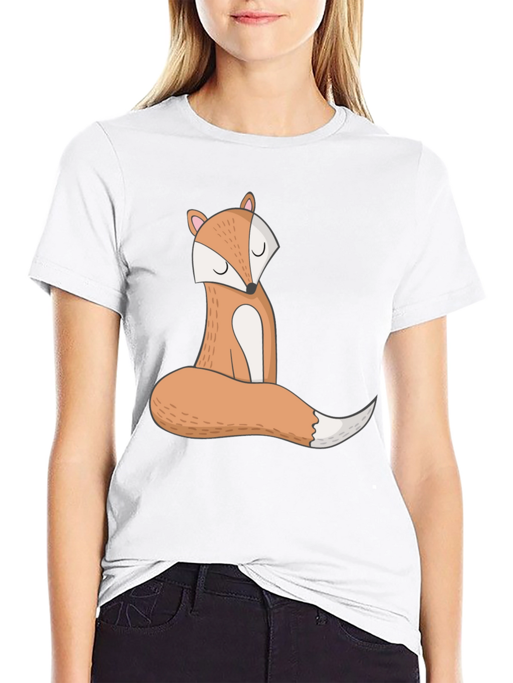 Cute Fox Graphic Tee - Unisex Black T-Shirt