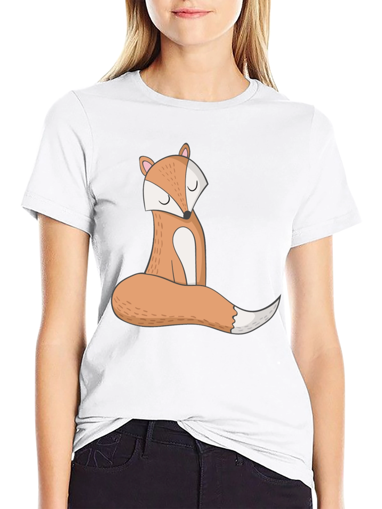 Cute Fox Graphic Tee - Unisex Black T-Shirt