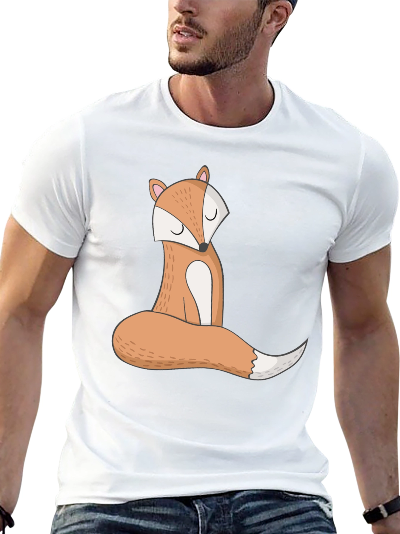 Cute Fox Graphic Tee - Unisex Black T-Shirt