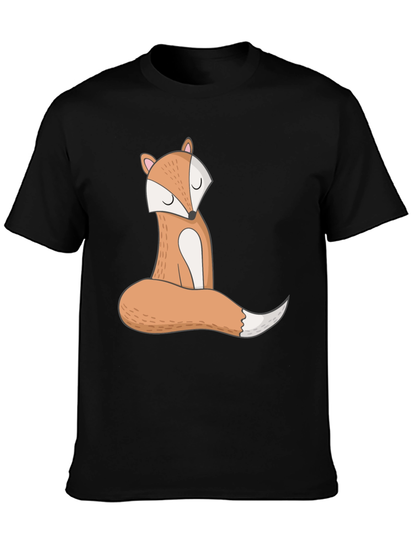 Cute Fox Graphic Tee - Unisex Black T-Shirt